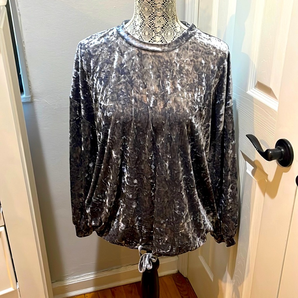 Adrianna Papell Velvet Pullover